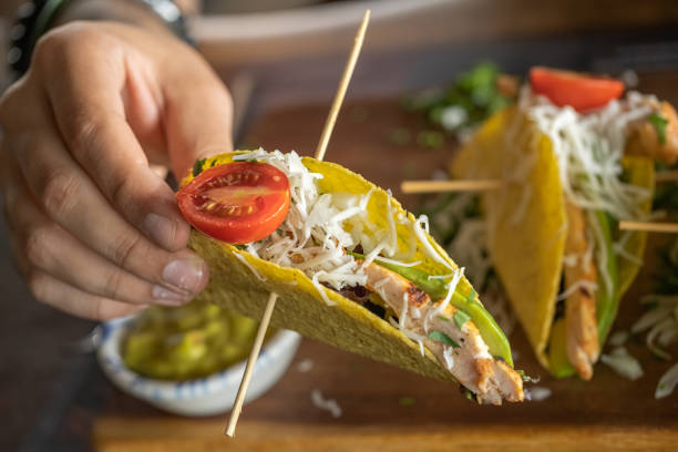 istock Homemade Chicken Tacos with avocado 1338393554