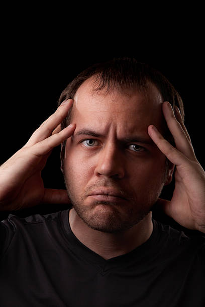 istock Dramatic portrait of young depressed man 133839673