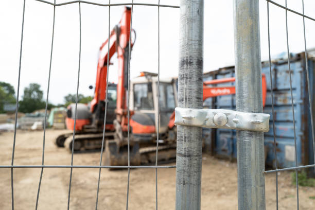 istock Heavy construction vehicles and equipment seen on a new housing development. 1338401530