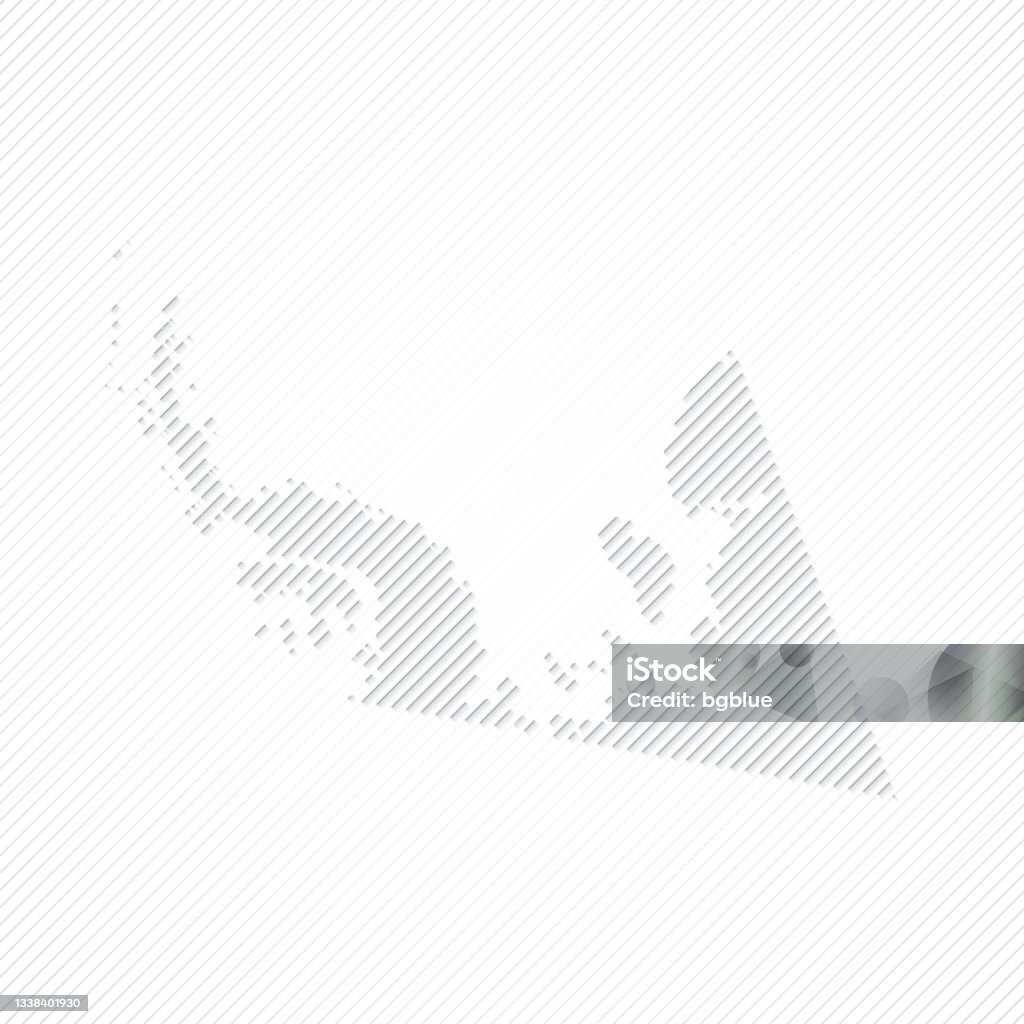 British Antarctic Territory Map Designed With Lines On White Background