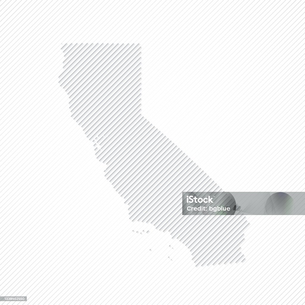 California Simple Line Map California Map Designed With Lines On White Background Stock ...