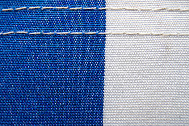 blue and white fabric stock photo