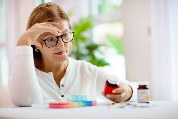 istock Pill box for senior patient. Medicine container. 1338407241