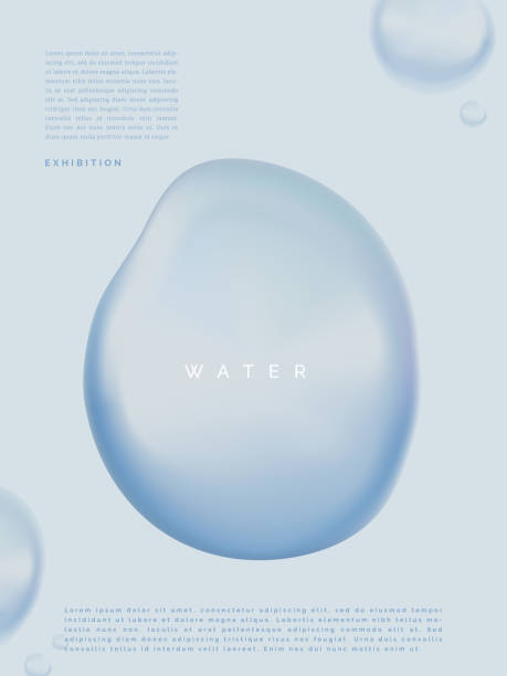 ベクターミニマリストの抽象的な水はポスター、本の表紙や広告の背景をドロップします。水色。 - 水点のイラスト素材／クリップアート素材／マンガ素材／アイコン素材
