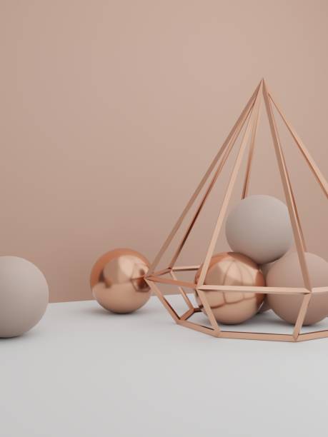 istock 3D Rendering Minimal Geometric Props Product Display Background for Beauty or Fashionable Products. Pink, white and Gold. 1338410757