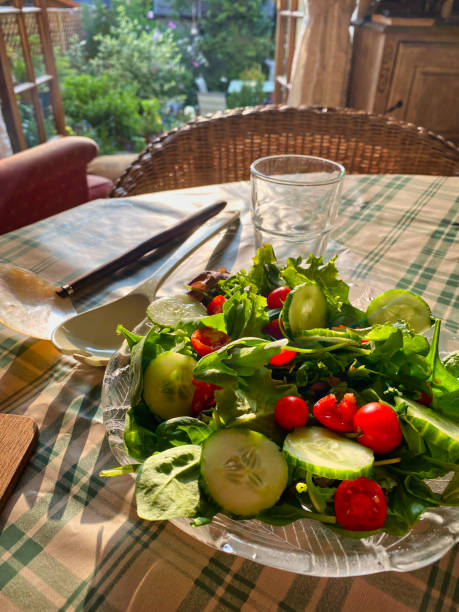 istock A plate of salad on a table 1338411758
