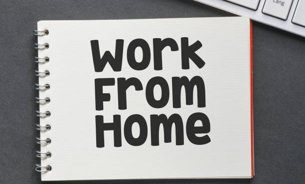 istock Work from home lettering written on notepad. Business concept. 1338411829