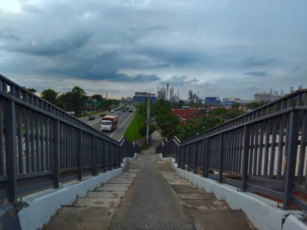 istock Evening Sky View From The Pedestrian Bridge Over The Freeway 1338416459