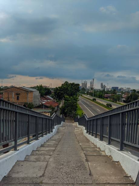 istock Evening Sky View From The Pedestrian Bridge Over The Freeway 1338417225