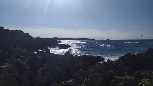 beautiful and blue beach day on summer