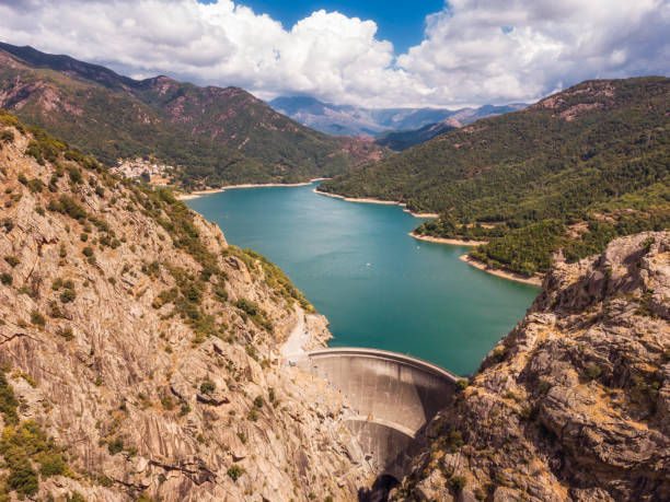 istock Dam wall of Lac de Tolla in Corsica 1338422384