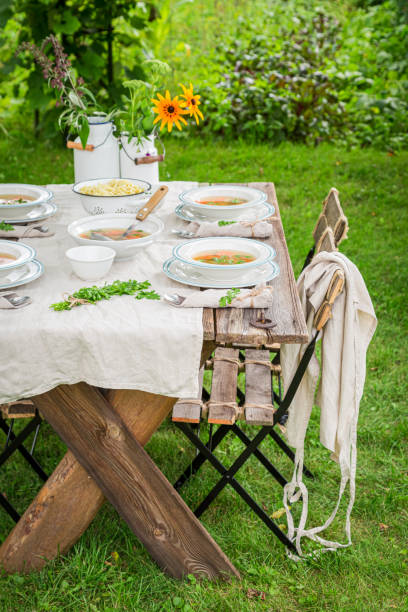 istock Fresh broth made of vegetables. Soup in summer day. 1338433979