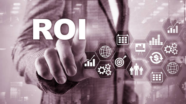 istock Return On Investment Financial Management Revenue Concept. Virtual screen background 1338435097