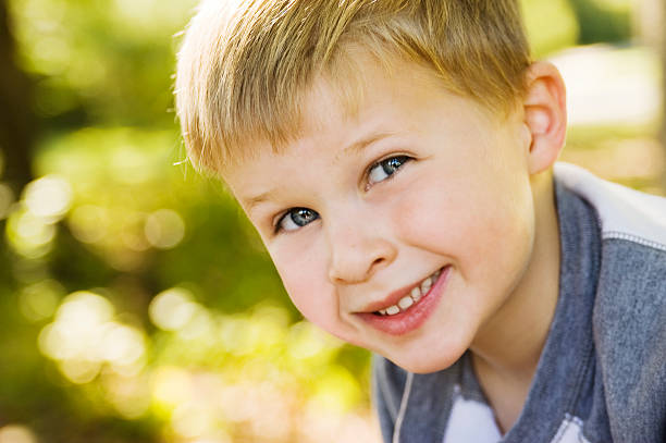 Little boy smiling stock photo