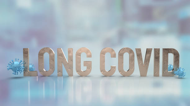 clear virus and word long covid for medical or sci concept 3d rendering