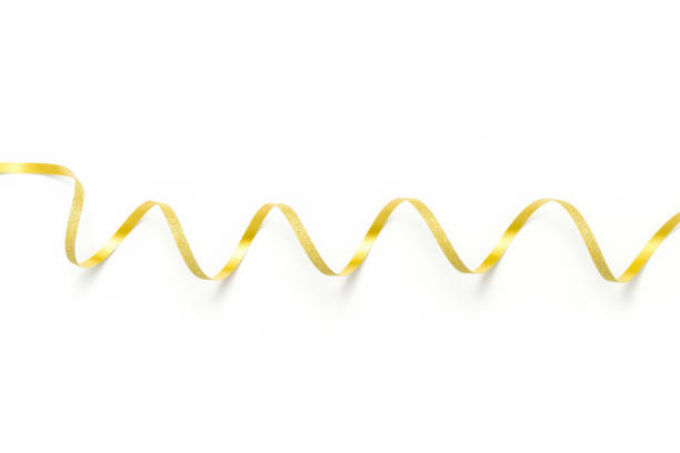 istock Golden ribbon isolated on white background 1338444594