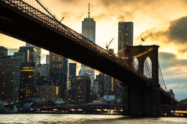 istock Brooklyn Bridge and Manhattan at night 1338452022