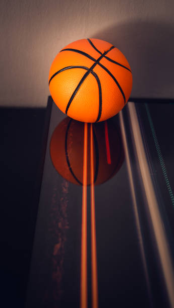 New, orange basketball ball. Abstract background.