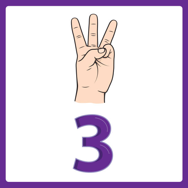 ilustrações, clipart, desenhos animados e ícones de dedos para ensinar contagem antecipada em educação infantil ilustração de estoque
mãos - partes do corpo número 3 - hand sign human hand sign language three fingers