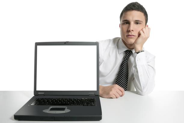 istock Businessman with laptop computer, bad news 1338453861