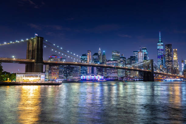 istock Brooklyn Bridge and Manhattan at night 1338457846