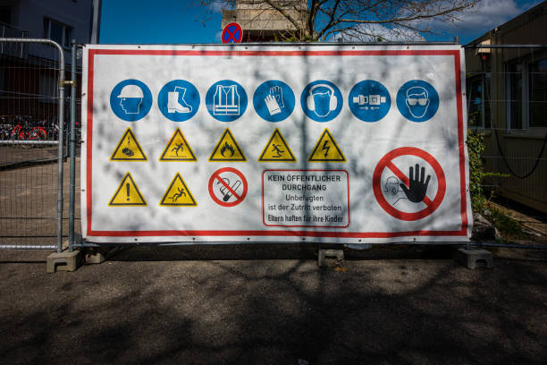 istock huge sign to a closed road and construction site 1338457911