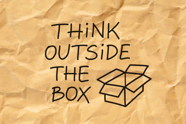 Think Outside The Box Brown Paper Concept