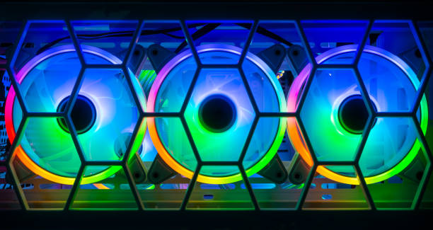 istock three colorful bright rainbow led rgb pc fan air case cooler white desktop computer chassis. gaming modding water cooling and technology concept background 1338458188