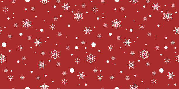 Snowflake Seamless Pattern - Pixel Perfect vector art illustration