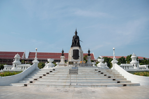 the King Mongkut Monument in the city of Phetchaburi or Phetburi in the province of Phetchaburi in Thailand.   Thailand, Phetburi, November, 2019
