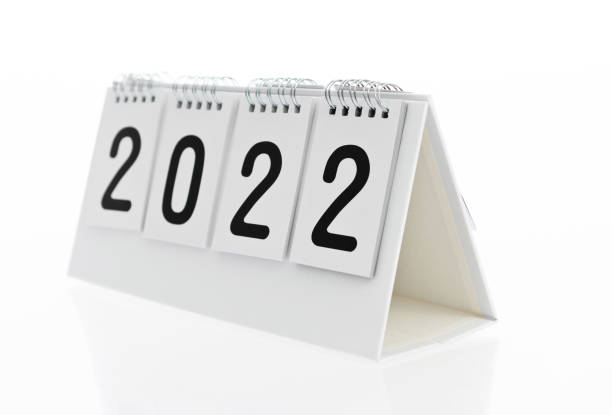 istock New year 2022 calendar on white background 1338465830