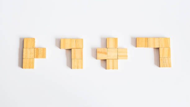 istock Wood Square or cubes with Copy Space on Background. 1338468819