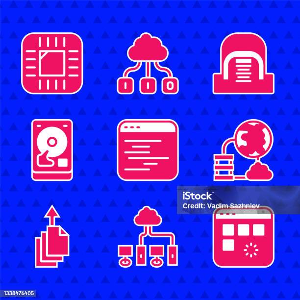 Set Software Computer Network Loading Data Window Network Cloud ...
