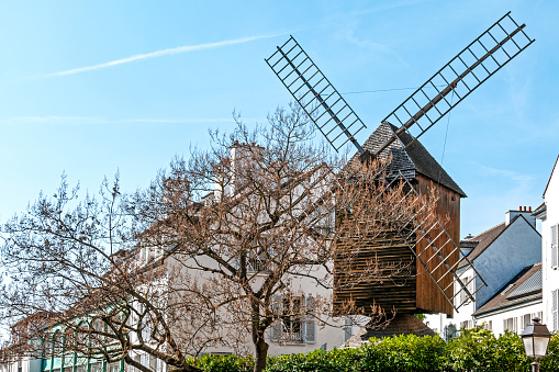The Moulin de la galette in Montmartre. Paris in France. April 24, 2021