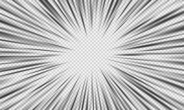 Сrash zoom Crash zoom vector effect isolated, manga speed frame or radial anime speed lines, realistic cinematic action scene speed blur, comic book radial lines overlay template action anime movies stock illustrations