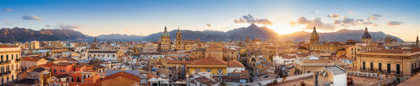 Palermo panoramic view at the old town of palermo palermo sicily stock pictures, royalty-free photos & images