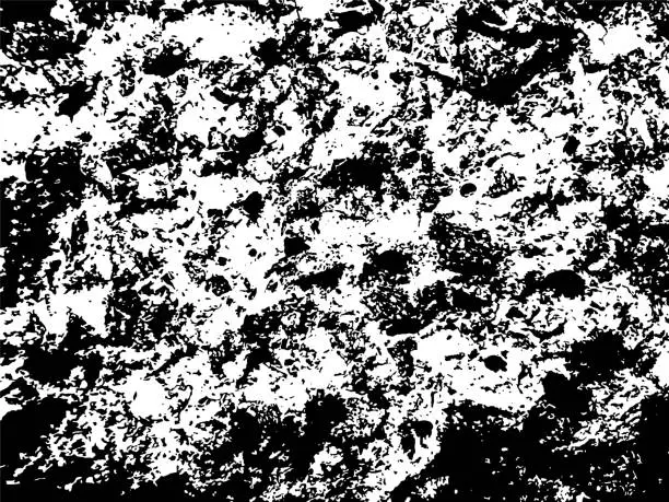 Vector illustration of Stone Concrete Grunge Texture. Black Dusty Scratchy Pattern. Abstract Grainy Background. Vector Design Artwork. Textured Effect. Crack.