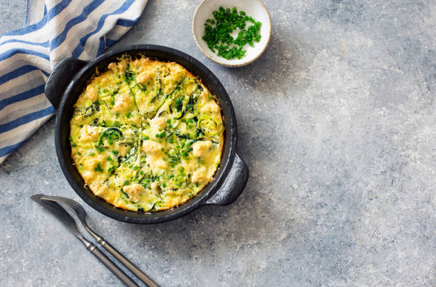 istock Cheesy zucchini, potatoes and greens casserole 1338489123