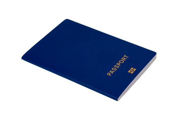 istock Blue passport book isolated on the white 1338499449