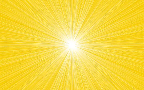 Vector illustration of Abstract background, yellow with white effect lines radiating from the center (high density)
