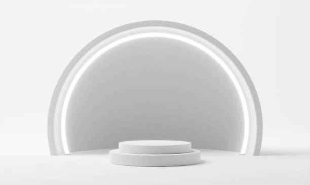 istock White podium in abstract background composition for product. 1338501756