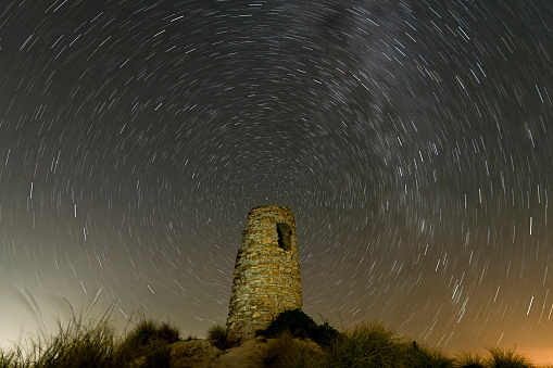 Night photography in the tower of the Cañada de Cortes de Baza - Granada.