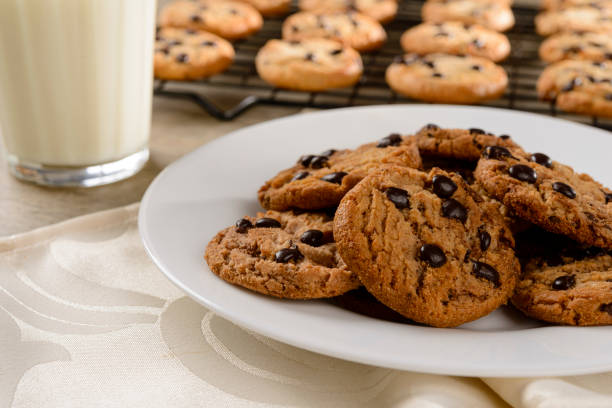 istock Chocolate chip cookies on the concrete table. 1338507496