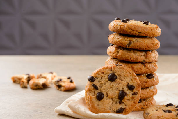 istock Chocolate chip cookies on the concrete table. 1338508163
