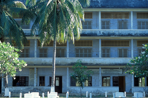 ONLY EDITORIAL AND FOR HISTORICAL STORYS USE ONLY- The Tuol Sleng Museum shows the history of the khmer rouge crime in the former school Tuol Sleng in the city of Phnom Penh of Cambodia.  Cambodia, Phnom Penh, February, 2001