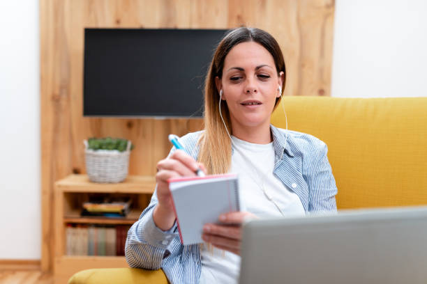 istock Watching Online Lessons, Reading Internet Blogs, Learning New Things, Giving Lectures Lessons, Virtual Class Meeting, Remote Office Work, Computer Presentation Idea 1338514097