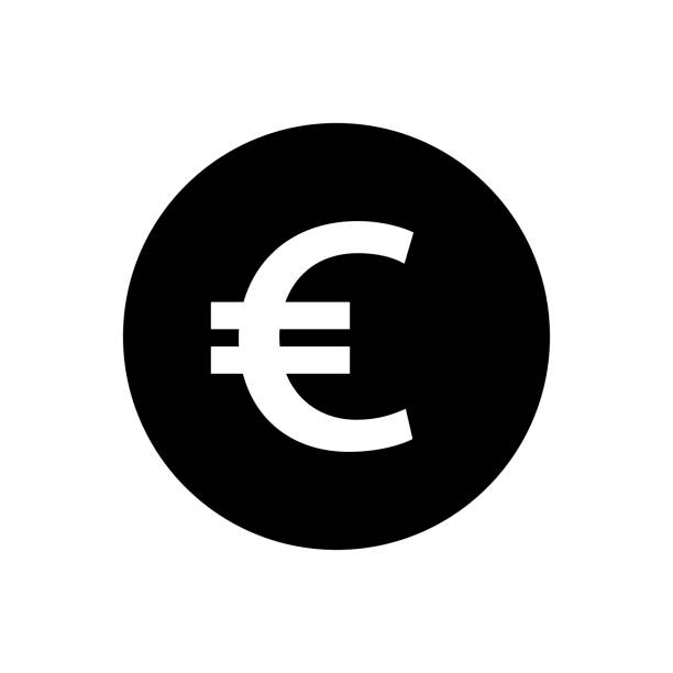 значок монеты евро. евровалюта изолирована на белом фоне. векторная иллюстрация - european union coin european union currency euro symbol coin stock illustrations