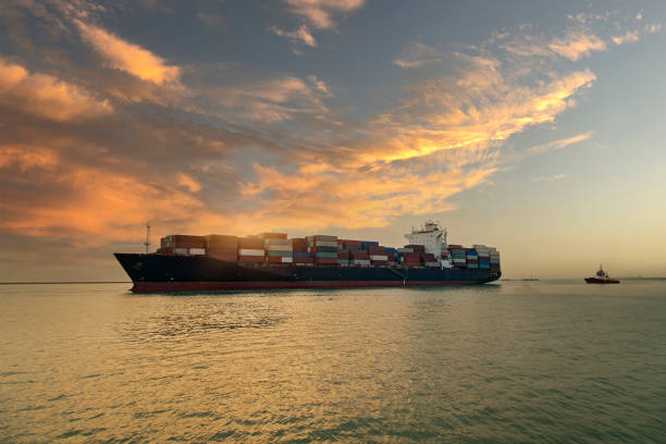 istock Aerial view of Container Ship Vessel Cargo Carrier in transit. 1338516431