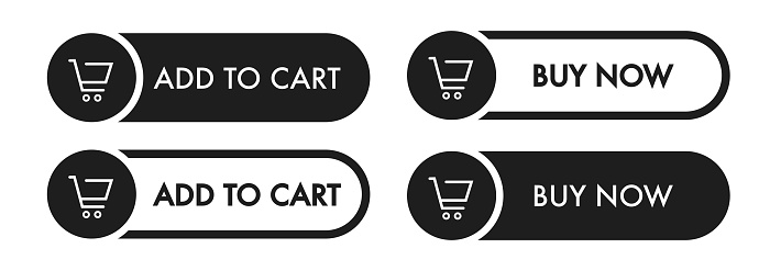Buy now button. e-commerce icons with shopping trolley. Online store concept. Stock vector elements isolated on white background. Vector Illustration eps10.