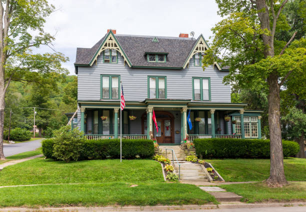 Smethport, PA, USA-15 August 2021: An historic home in the Smethport \